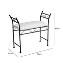 Banqueta de metal negro con asiento de algodón