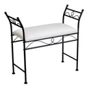 Banqueta de metal negro con asiento de algodón