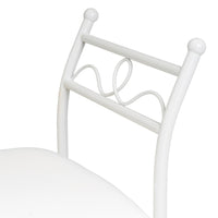 Banqueta de metal blanco con asiento de algodón