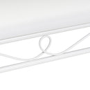 Banqueta de metal blanco con asiento de algodón