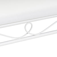 Banqueta de metal blanco con asiento de algodón