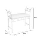 Banqueta de metal blanco con asiento de algodón
