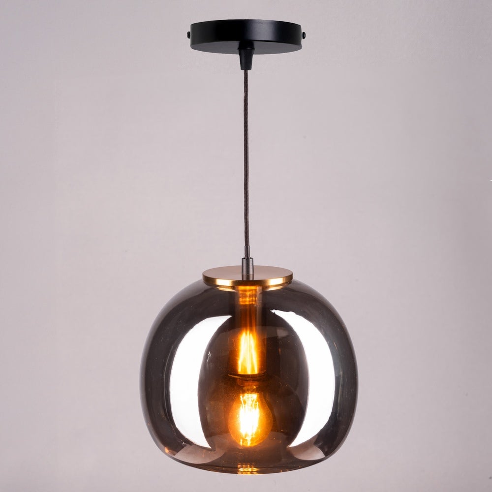 Lámpara de techo de cristal gris plata