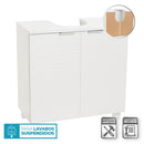 Mueble bajo lavabo blanco de madera con 2 puertas
