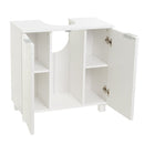 Mueble bajo lavabo blanco de madera con 2 puertas
