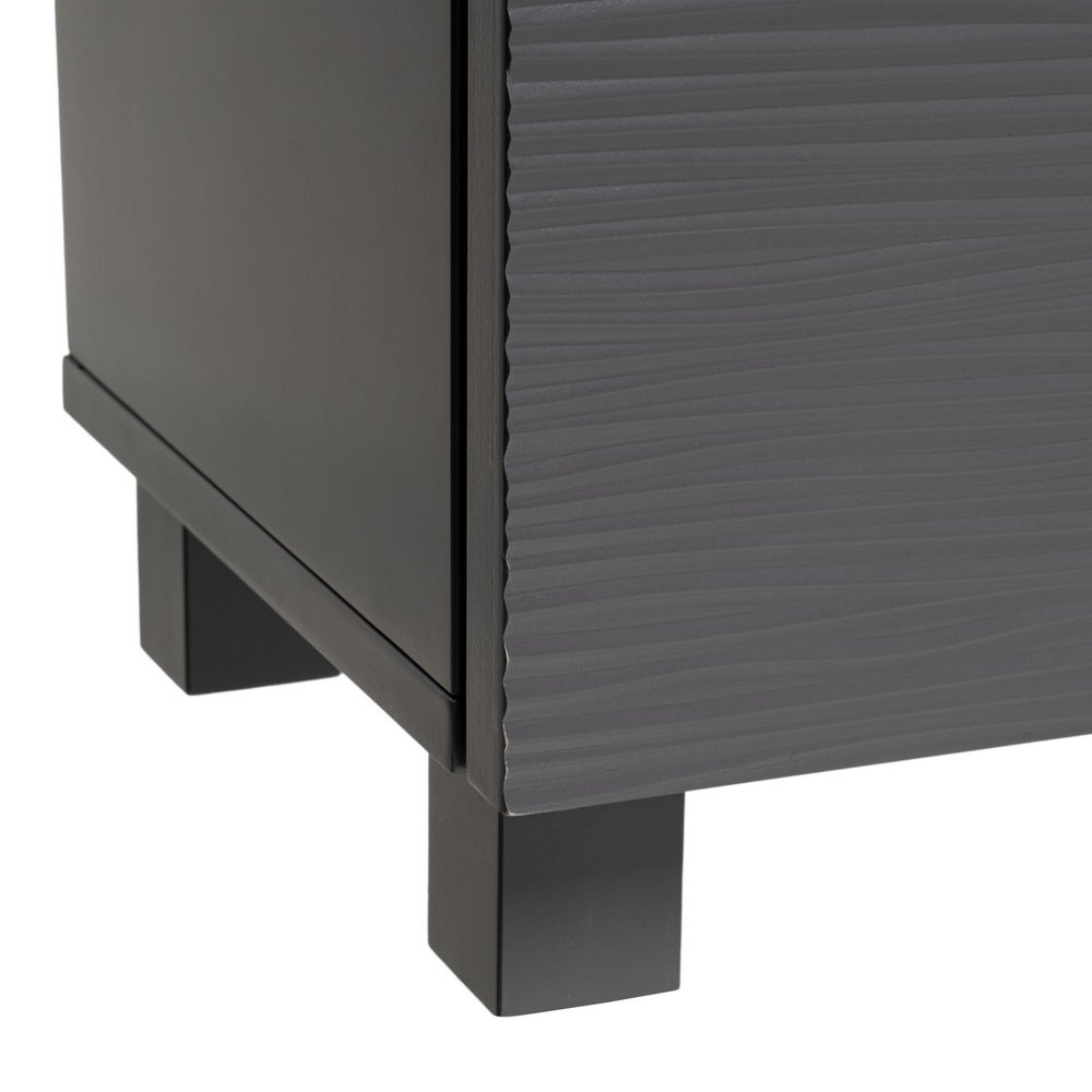 Mueble bajo lavabo gris de madera con 2 puertas