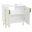 Mueble bajo lavabo blanco de madera con 2 puertas