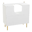 Mueble bajo lavabo blanco de madera con 2 puertas