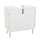 Mueble bajo lavabo blanco de madera con 2 puertas