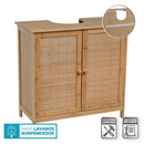 Mueble bajo lavabo de bambú marrón con 2 puertas