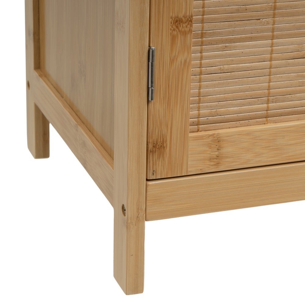 Mueble bajo lavabo de bambú marrón con 2 puertas