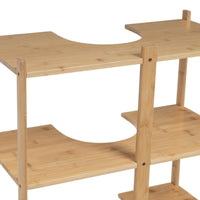 Mueble bajo lavabo de pedestal de bambú natural de 60 cm