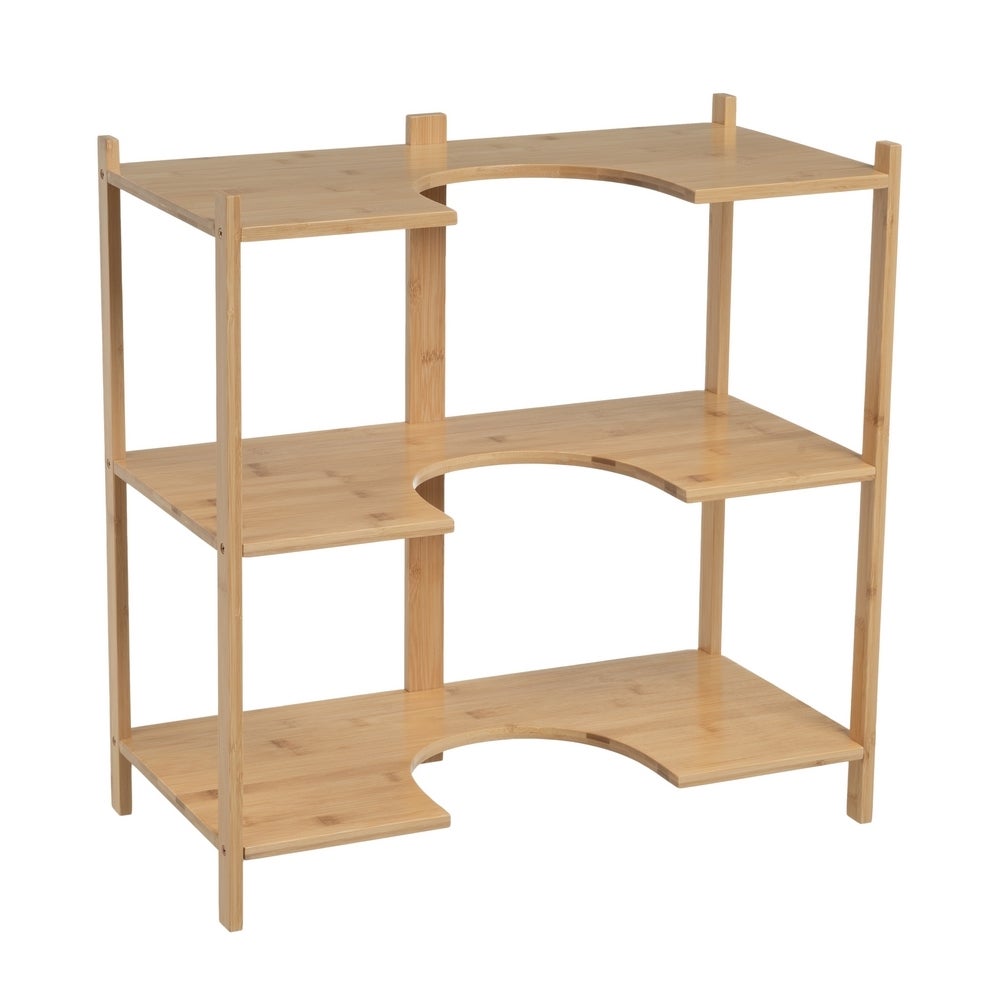 Mueble bajo lavabo de pedestal de bambú natural de 60 cm