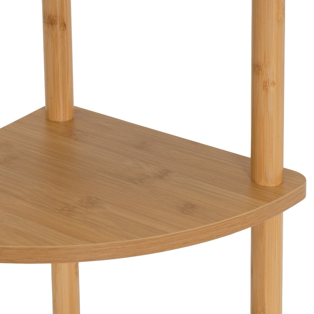 Estantería esquinera de bambú natural