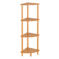 Estantería esquinera de bambú natural