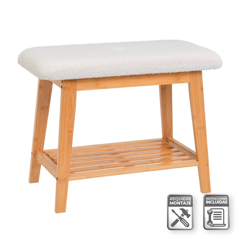 Banqueta de bambú natural