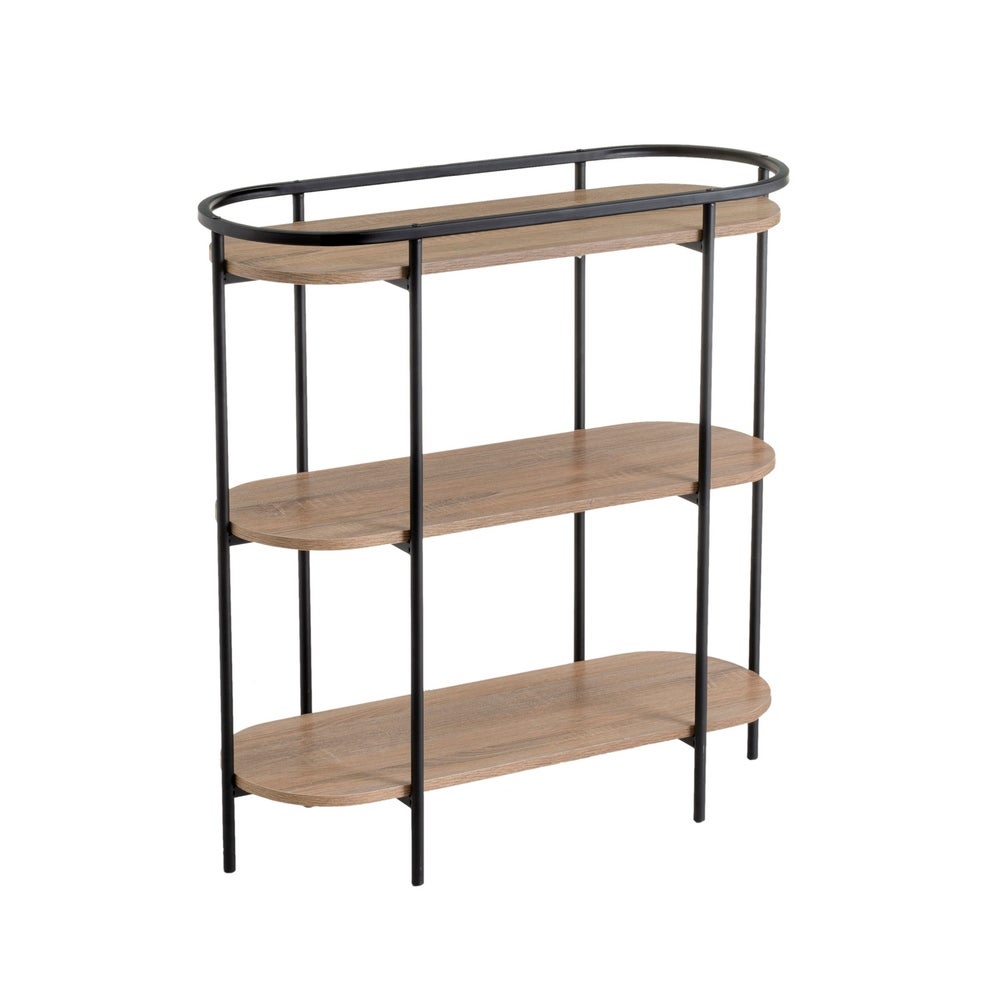 Estantería negra con 3 baldas