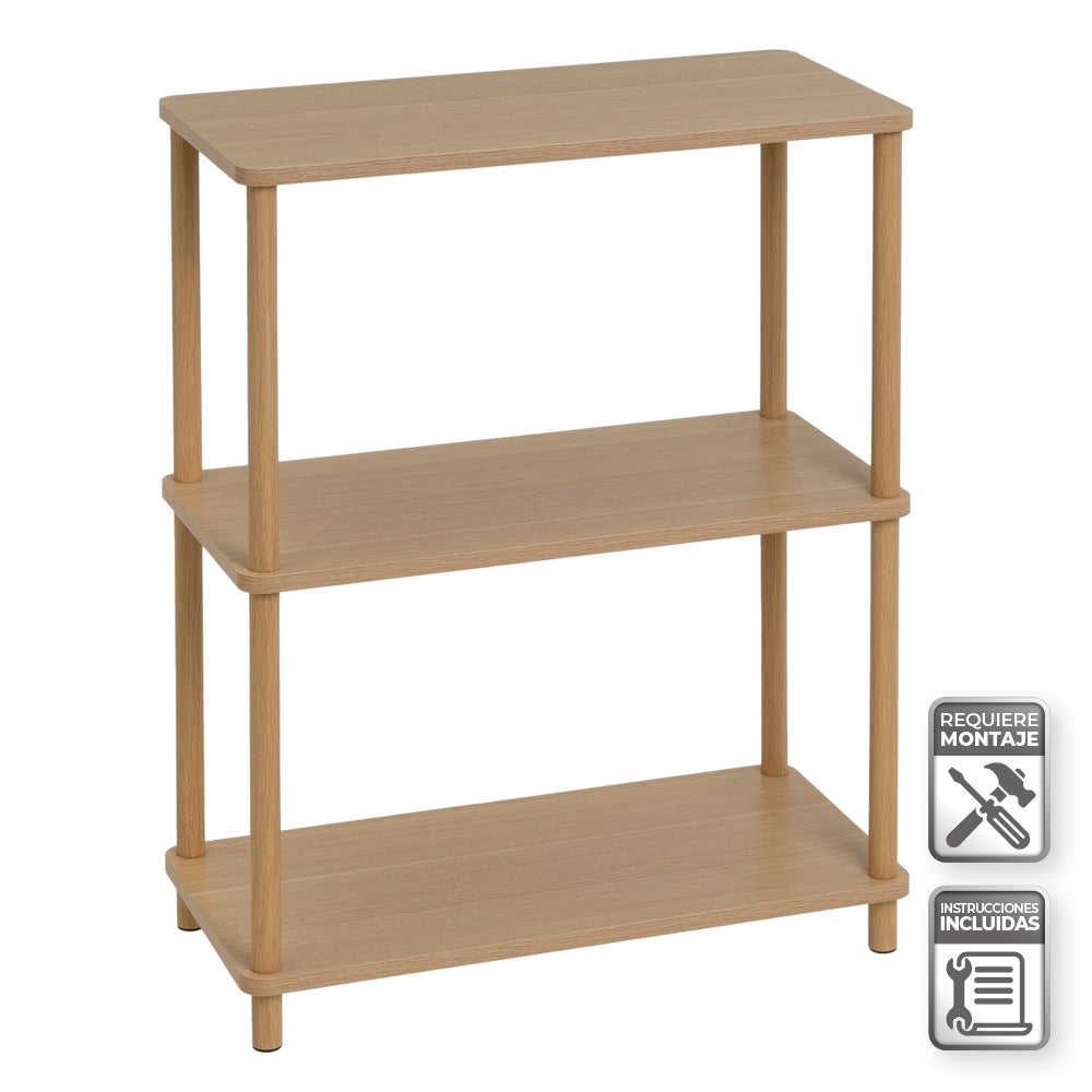 Estantería de madera con 3 baldas