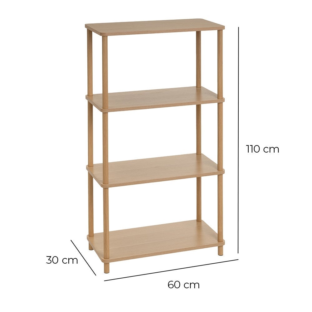 Estantería de madera con 4 baldas