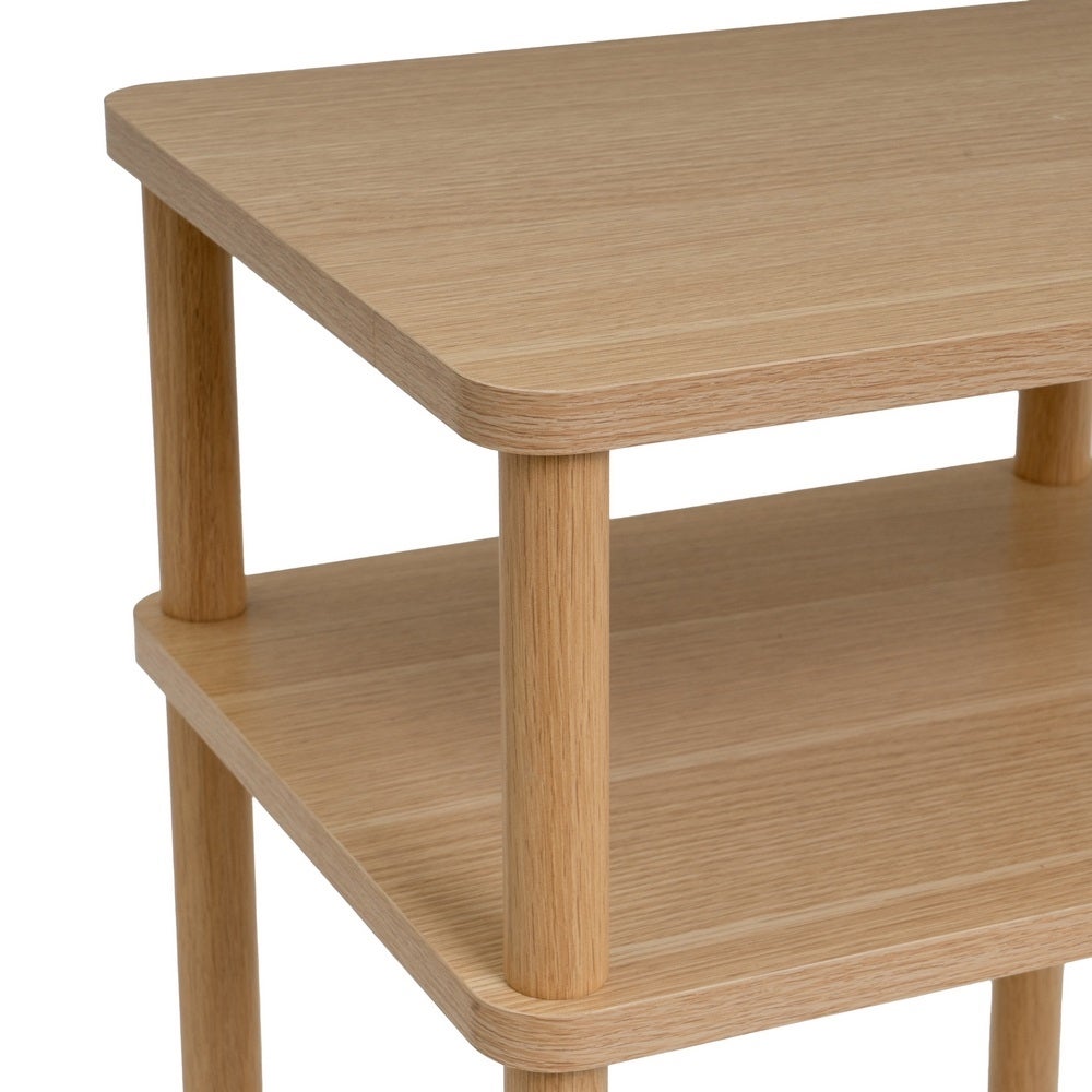 Mesa rincón de madera de 34x30x56 cm con baldas