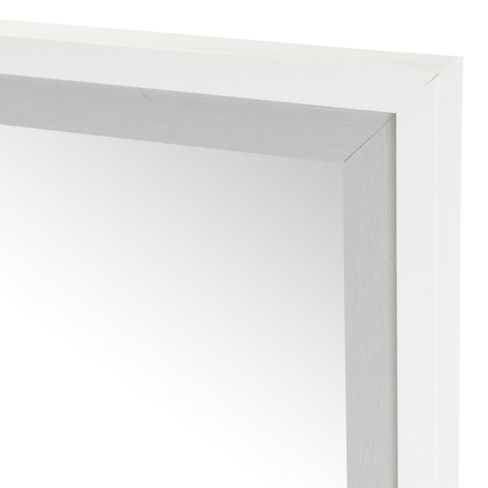 Espejo de pared blanco y plateado