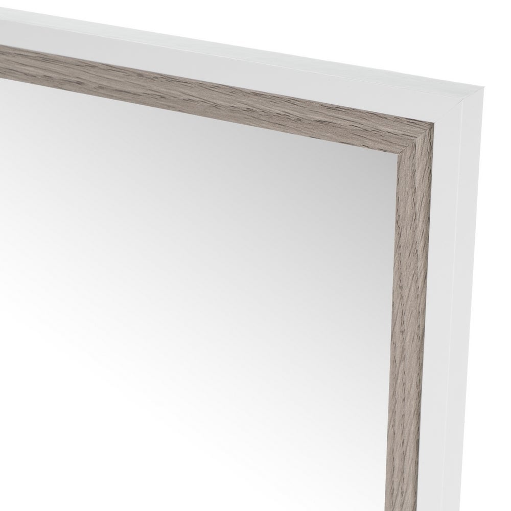 Espejo de pared blanco y gris