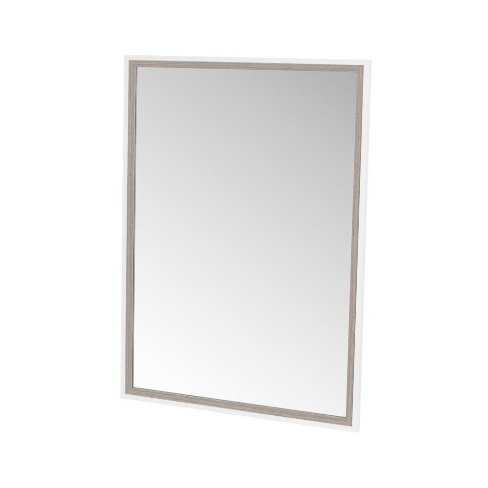 Espejo de pared blanco y gris