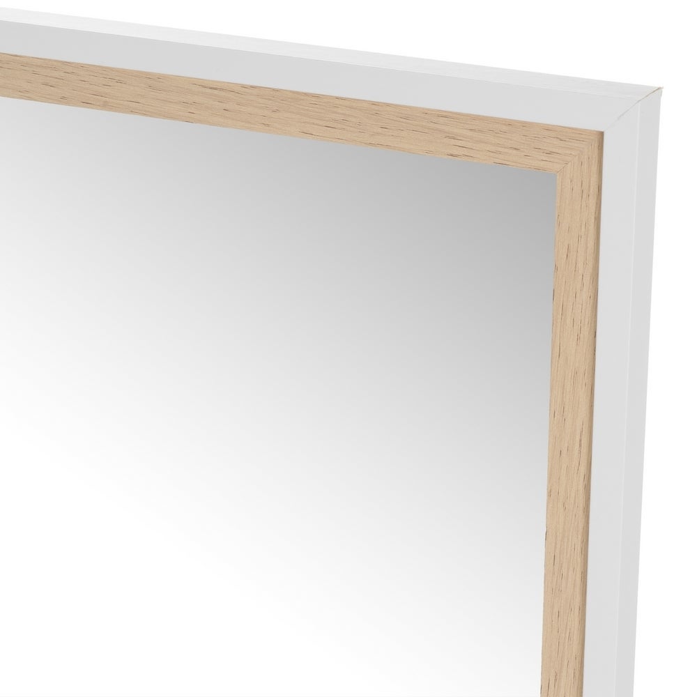 Espejo de pared blanco y natural