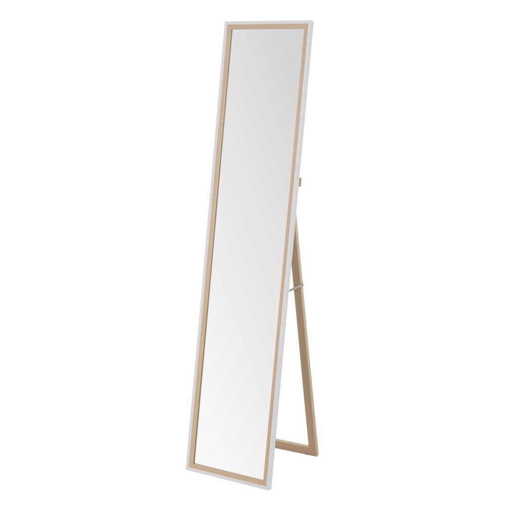 Espejos de pie blanco y natural