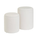 Set de 2 puffs blancos con almacenaje
