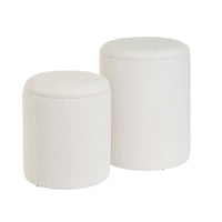 Set de 2 puffs blancos con almacenaje