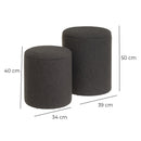 Set de 2 arcón  gris oscuro con almacenaje