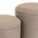 Set de 2 puffs de en lino beige con almacenaje