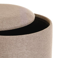 Set de 2 puffs de en lino beige con almacenaje
