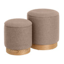 Set de 2 puffs de en lino beige con almacenaje