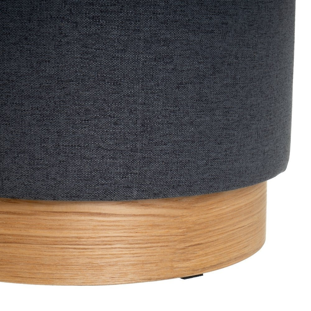 Set de 2 puffs de lino gris oscuro con almacenaje