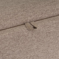 Puff de lino beige con almacenaje