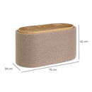 Puff de lino beige con almacenaje