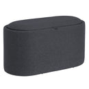 Puff de lino gris oscuro con almacenaje