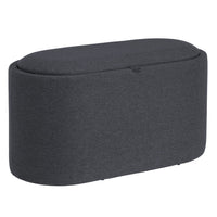 Puff de lino gris oscuro con almacenaje