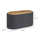 Puff de lino gris oscuro con almacenaje