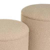 Set de 2 puffs beige con almacenaje