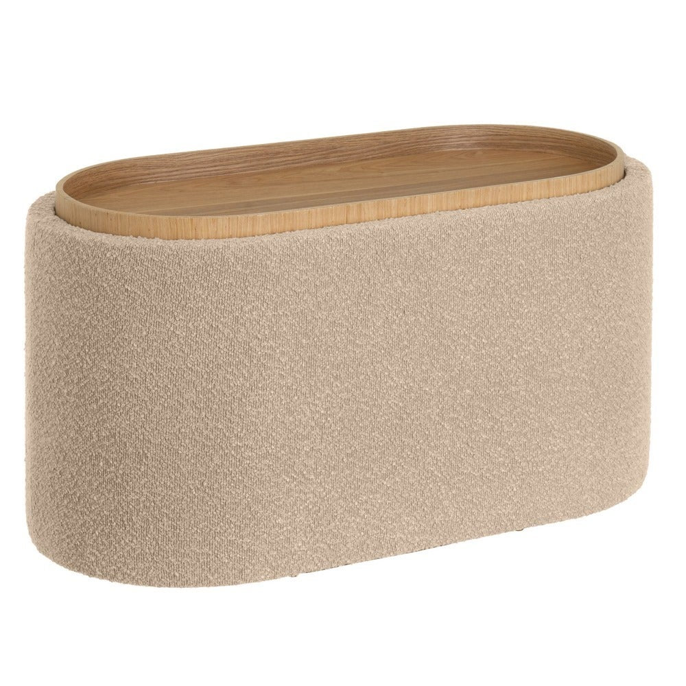 Puff beige con almacenaje