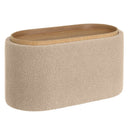 Puff beige con almacenaje