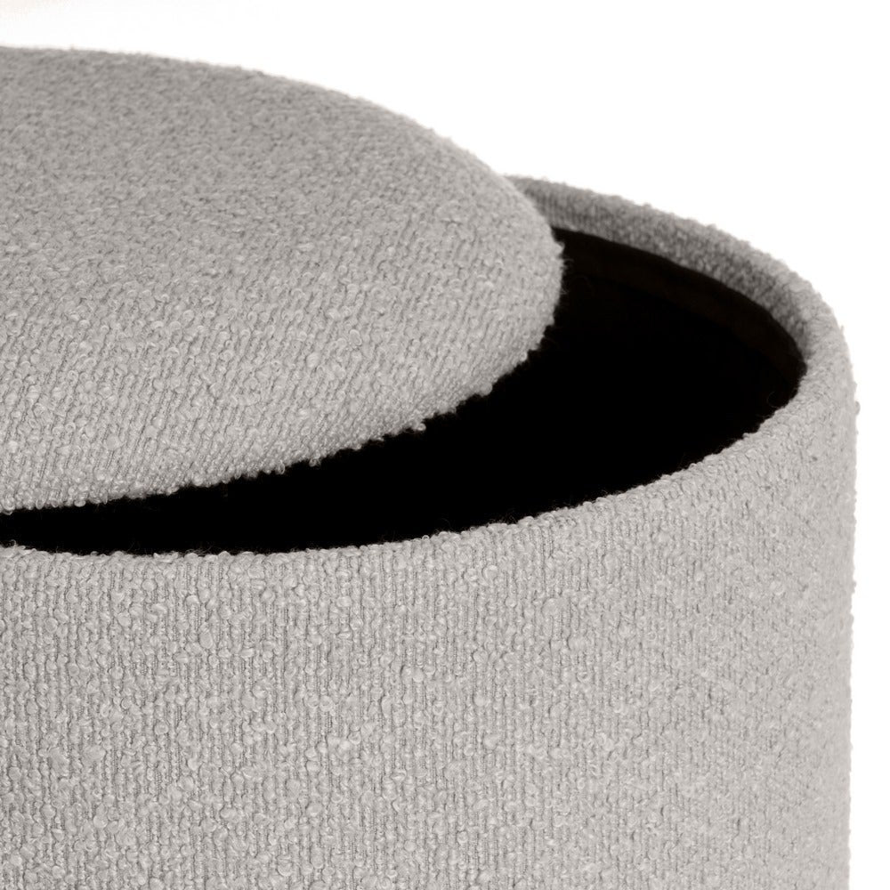 Set de 2 puffs grises con almacenaje