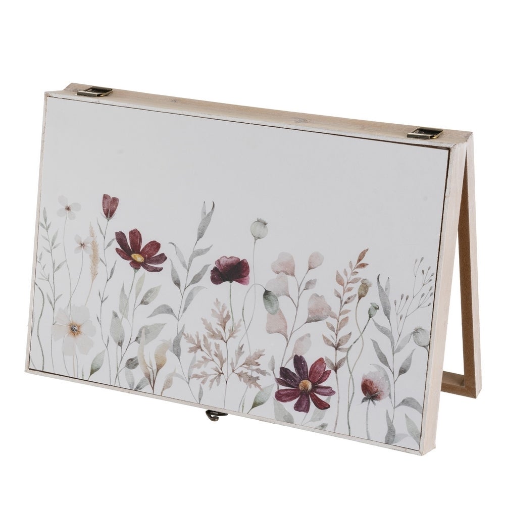 Tapa contador blanco de flores