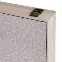 Tapa contador con geometría beige