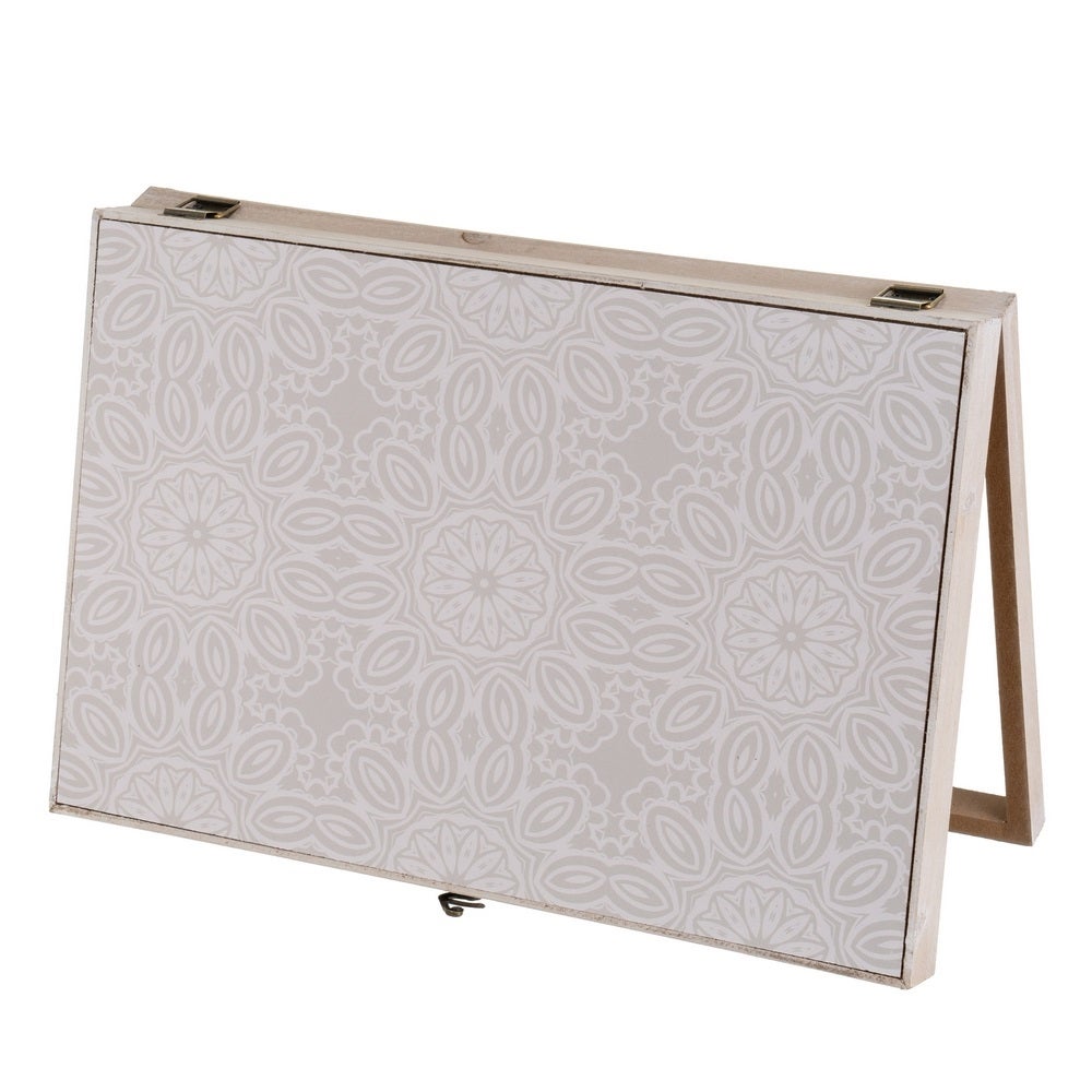 Tapa contador con geometría beige