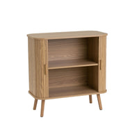 Aparador marrón de madera con 2 puertas