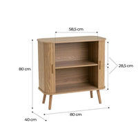 Aparador marrón de madera con 2 puertas